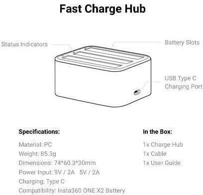 Insta360 Fast Charging Hub for ONE X2 Charger για Insta360