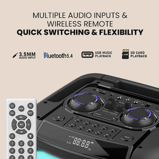 Sonic Gear Karaoke Speaker With Wireless Microphones And Lighting Effects Hyperbox 1300 Pro HB-PRO1300 Black