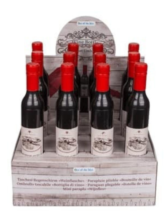 Out of the Blue Wine Bottle Ομπρέλα Βροχής Σπαστή Κόκκινη