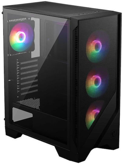 MAG Forge 120A Airflow Геймърско бюро Midi Tower Компютърна кутия със страничен прозорец и RGB осветление 650W 80+ Bronze Power Supply