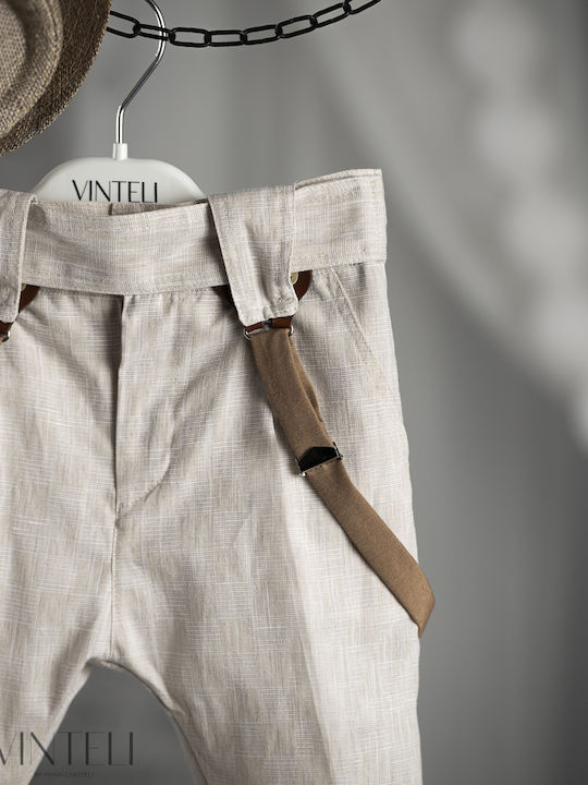 Vinteli Baptism Suit with Vest for Boys Ecru