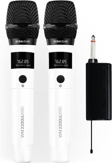 Sonic Gear WM 2200 UL Set Wireless Microphone Handmade for Vocals in White Color