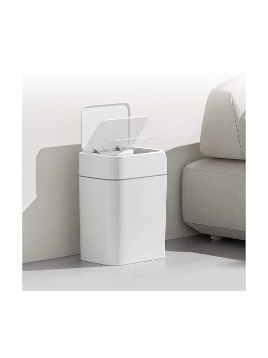 Basic Home Κάδος Απορριμμάτων Πλαστικός με Φωτοκύτταρο Λευκός 12lt
