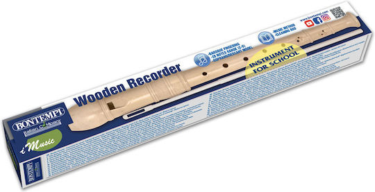 Bontempi Wooden Baroque Recorder Flute 28 Notes School Bn313210