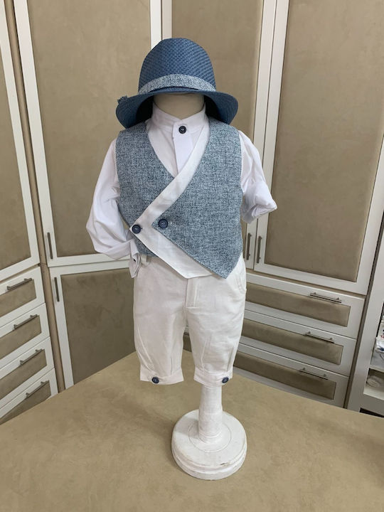Nst Nastasia Costum de Botez pentru Băiat Stephen Albastru