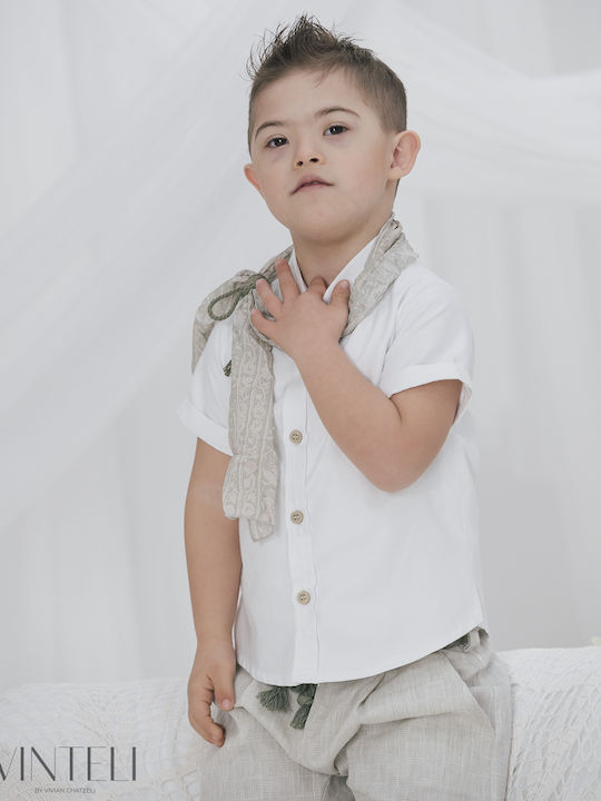 Vinteli Vinteli Baptism Suit with Vest for Boys White