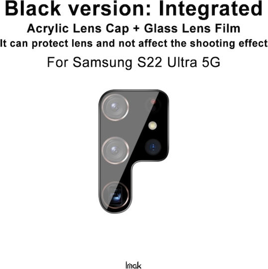 Imak Προστασία Κάμερας Tempered Glass Μαύρο για το Galaxy S22 Ultra 5G
