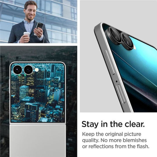 Spigen Optik EZ Fit Camera Protection Tempered Glass Black for the Galaxy Z Flip 7