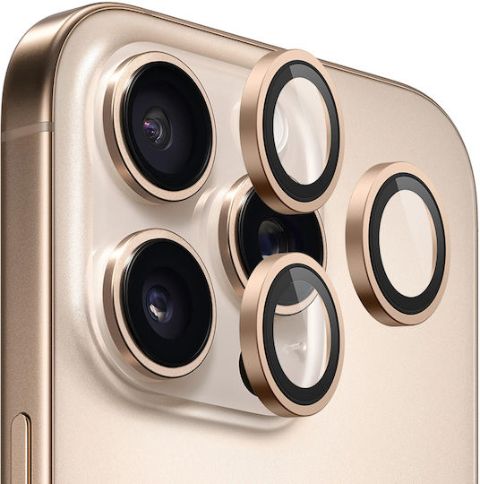 Blueo Lens Glass Προστασία Κάμερας Tempered Glass Χρυσό για το iPhone 16 Pro, iPhone 16 Pro Max