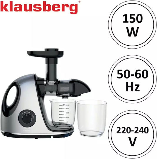 Klausberg Αποχυμωτής Αργής Σύνθλιψης 150W Ασημί
