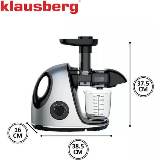 Klausberg Αποχυμωτής Αργής Σύνθλιψης 150W Ασημί