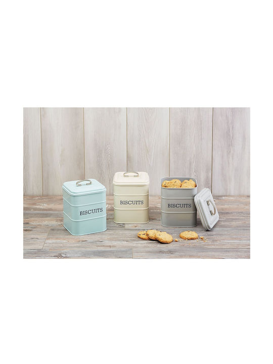 Kitchen Craft Nostalgia Μπισκοτιέρα Μεταλλική Μπλε 14.5x14.5x19εκ.
