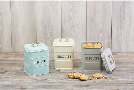 Kitchen Craft Nostalgia Μπισκοτιέρα Μεταλλική Μπλε 14.5x14.5x19εκ.