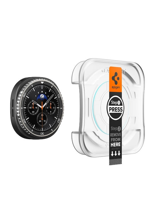 Spigen EZ Fit Tempered Glass for the Samsung Galaxy Watch 8 Classic 46mm, Spigen 2pcs AGL09877