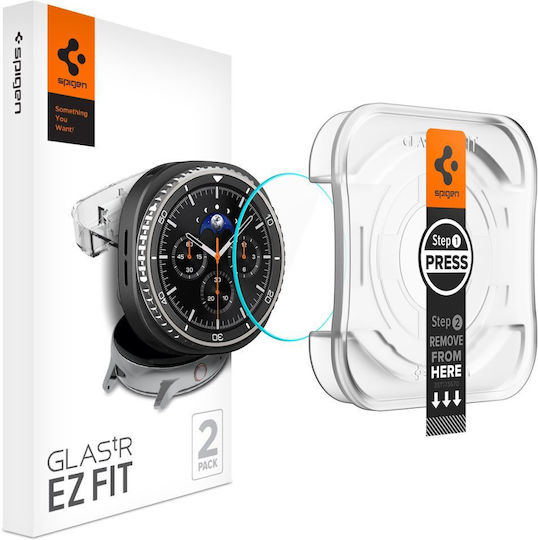 Spigen EZ Fit Закалено стъкло за Samsung Galaxy Watch 8 Classic 46mm, Spigen 2бр AGL09877