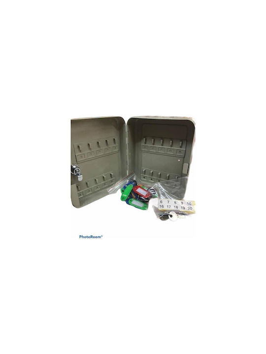 Krausmann Wall Key Holder Metallic 60 positions with Lock 24x7.5x30cm