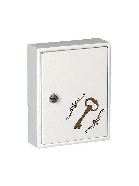 Viometal LTD Agățătoare Chei De Perete Metalică 1310 10 Compartimente Maro 10 Compartimente Cu Încuietoare 17x5.5x21cm