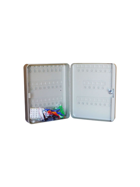 Wall Key Holder Metallic TS0050 45 positions with Lock 24x8x30cm