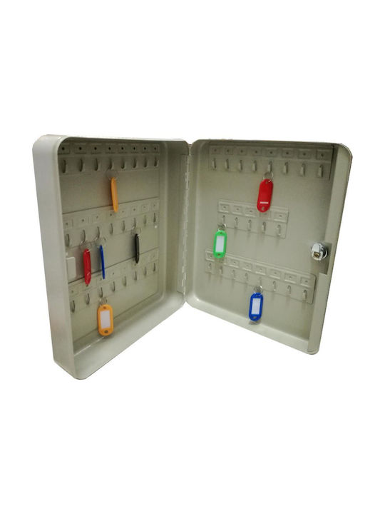 Wall Key Holder Metallic TS0050 45 positions with Lock 24x8x30cm