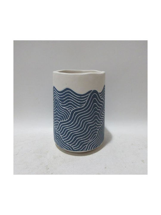 Set Decorative Vases Concrete Blue 14x20cm 2 Pieces