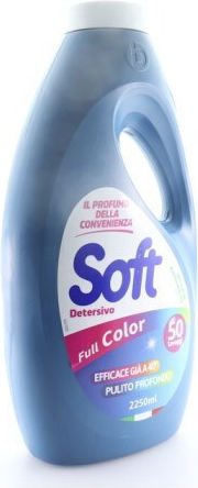 Soft Υγρό Απορρυπαντικό για Χρωματιστά Ρούχα 2.25lt (50 Μεζούρες)