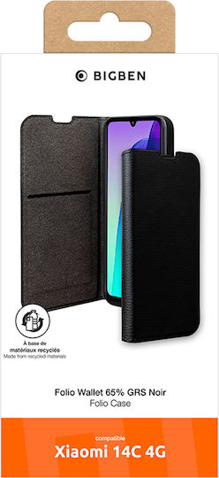 Bigben Handyhülle Xiaomi Redmi 14C 4G Folio Brieftasche Stand Funktion Schwarz