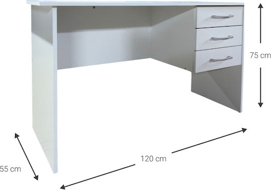 Desk Oliver Wooden Leuko 120x55x75cm