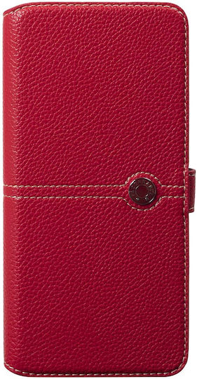 Façonnable Case Samsung Galaxy A70 Folio Sellier Lacquered Button Red