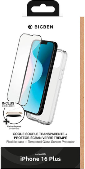 Bigben 2 In 1 Accessory Pack Iphone 16 Plus Flexible Smartframe Transparent
