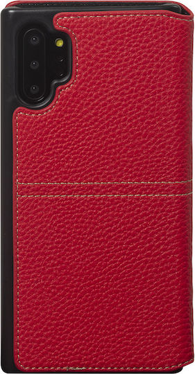 Husă Tip Folio Façonnable Samsung Galaxy Note 10+ N975 Folio Cu Buton Lăcuit Roșu