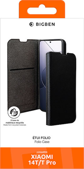 Bigben Handyhülle Xiaomi 14t 14t Pro Folio Brieftasche Stand Funktion Schwarz