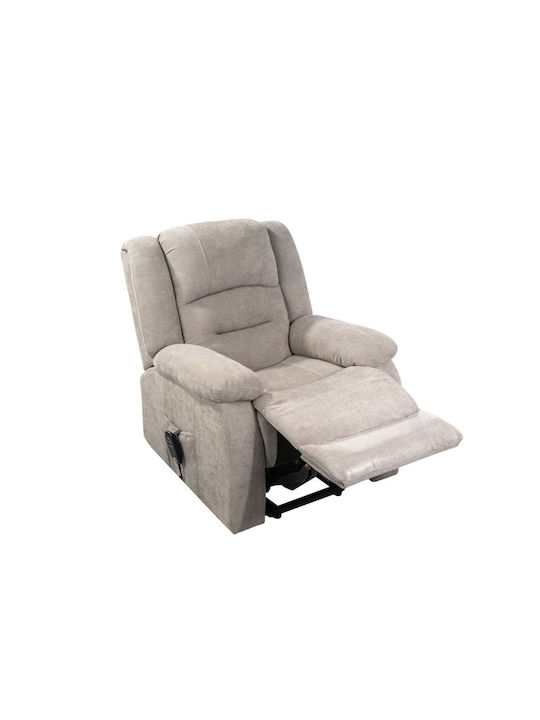 Cloud Ii Relax Armchair with Footstool Ecru 50x54x67cm