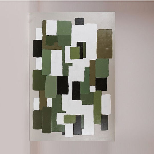 Canvas Painting Handmade White-Black-Beige 80x3.8x120cm