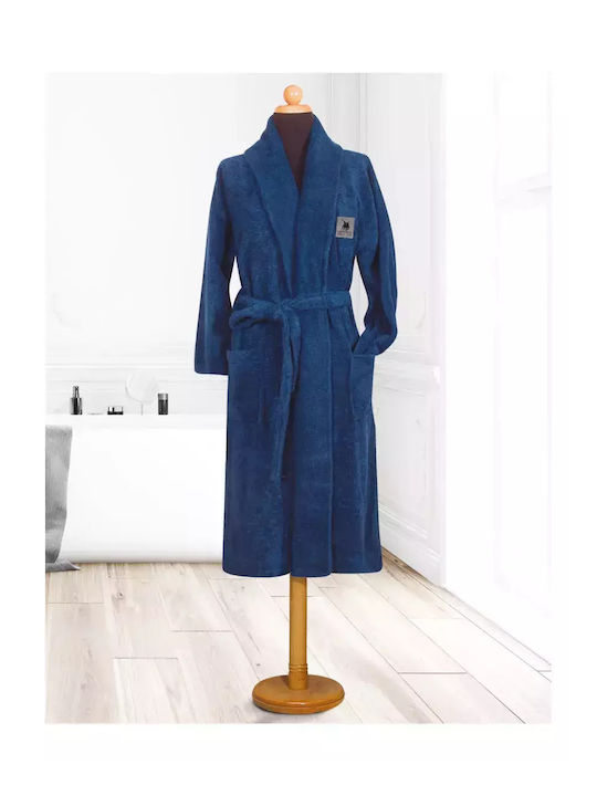 Greenwich Polo Club 3206 Bathrobe with Collar Blue 390gr/m²