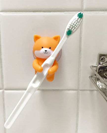 Kikkerland DOG Plastic Wall Μounted Toothbrush Holder Orange
