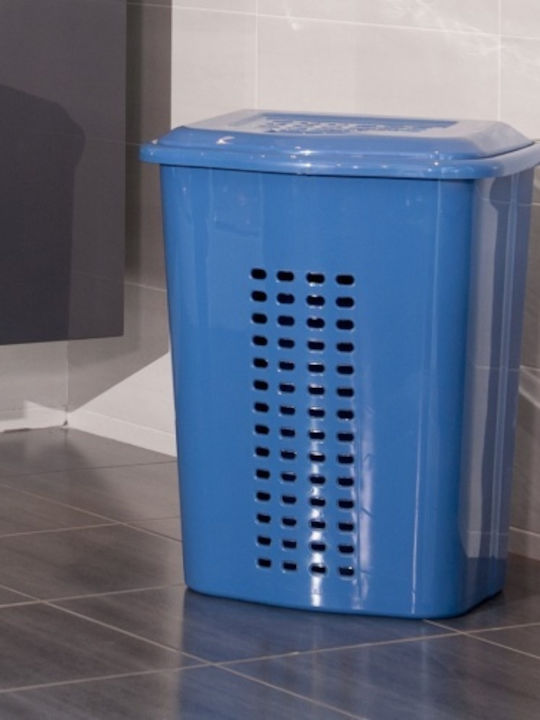 Viomes Coș De Rufe Din Plastic 52lt Cu Capac 43x36x55cm Albastru