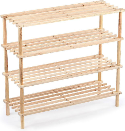 Bamboo Shoe Organizer With 4 Beige Shelves 74x26.5x64cm Bamboo Shoe Organizer With 4 Beige Shelves 74x26.5x64cm