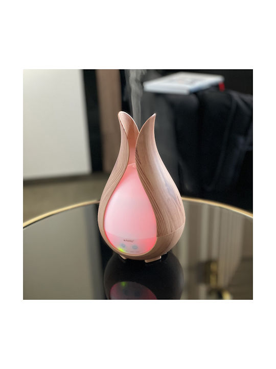 Ruhhy Led Συσκευή Αρωματοθεραπείας Υπερήχων με Τηλεχειριστήριο και Χρονοδιακόπτη Ροζ 200ml