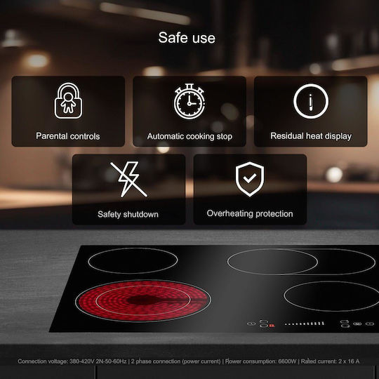 Bomann Smart Plită Ceramică Autonom cu Funcție de Blocare 58x51εκ.