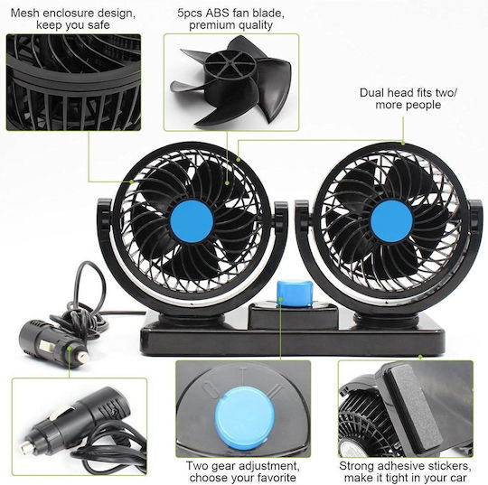 Double Car Fan USB