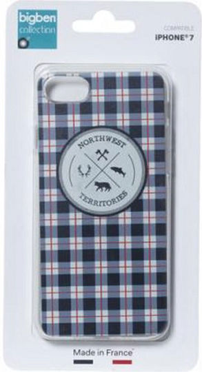 Bigben Connected Handyhülle iPhone SE 2020 8 7 Soft North West Checkered Muster Blau