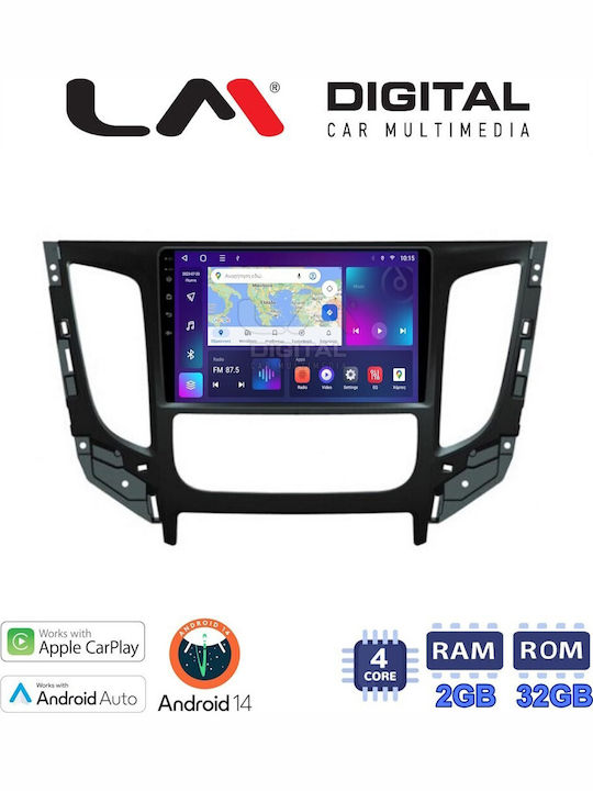 LM Digital Sistem Audio Auto pentru Fiat Fullback - Spate complet Mitsubishi L200 2014 (Bluetooth/USB/WiFi/GPS/Apple-Carplay/Android-Auto) cu Ecran Tactil 9"