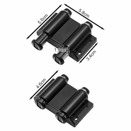 Double Magnetic Cabinet Latch Spring Push To Open 58x34 Black Hs24068 Liyset