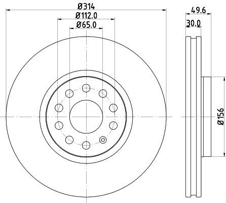 Set Bremsscheiben Vorderseite 1k0-615-301-aj