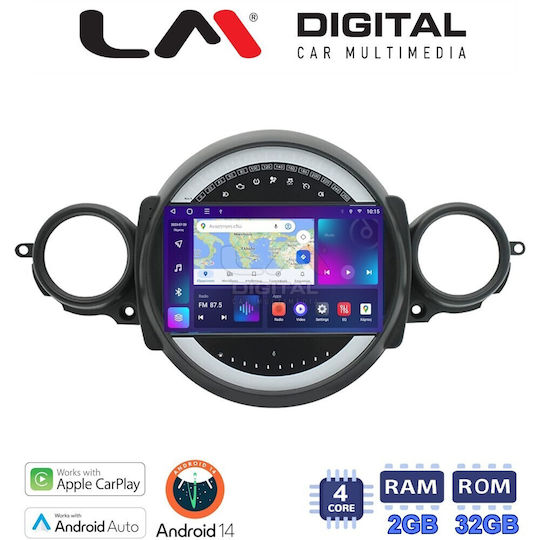 LM Digital Auto-Audiosystem für Mini Kooper / Clubman / Straßenkreuzer R56 / R57 / R55 (Bluetooth/USB/WiFi/GPS/Apple-Carplay/Android-Auto) mit Touchscreen 9"