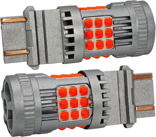 Lamps Car P27/7W Canbus LED Red 12-24V 2pcs