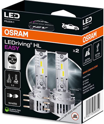 Osram Λάμπες Αυτοκινήτου H15 LED 6500K Ψυχρό Λευκό 12V 19W 2τμχ