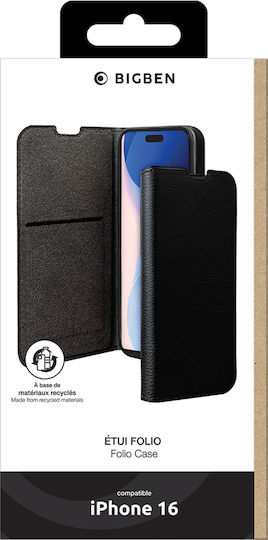 Bigben Case Iphone 16 Folio Wallet Stand Function Black