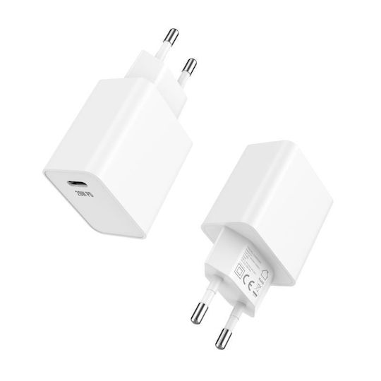 iNOS Зарядно без кабел с USB-C порт 20W Power Delivery Бял