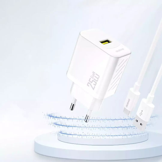 Dudao Φορτιστής Χωρίς Καλώδιο GaN με Θύρα USB-A 25W Quick Charge 3.0 Μαύρος (A27S)